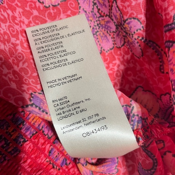 Free People Long Sleeve Floral V-Neck I Got You Printed Top Red Size Medium - Picture 10 of 16